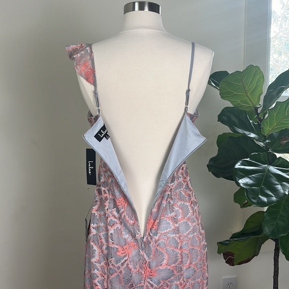 LULUS Ruffle Detail Lace Midi Dress NWT Size Small - Picture 11 of 16